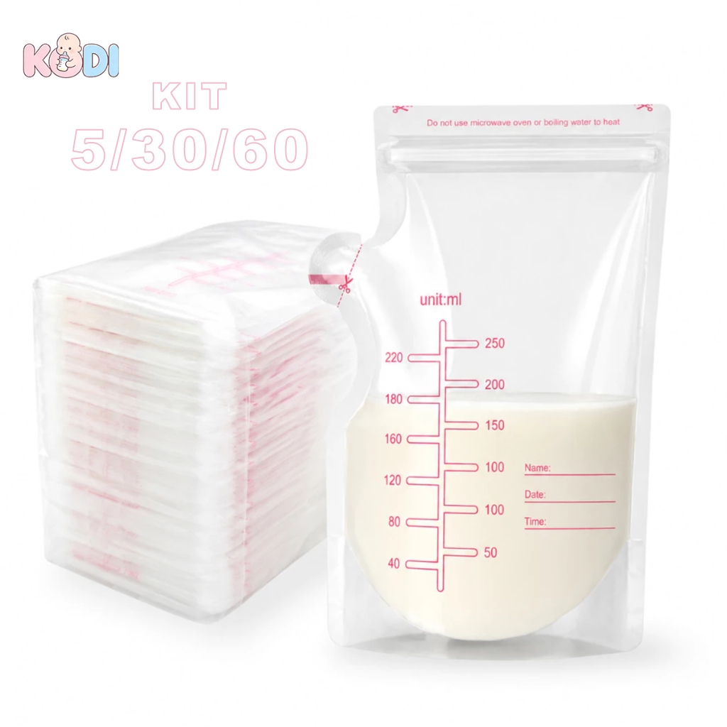KIT 5/30/60 Sacos Para Armazenar Congelar Leite Ma