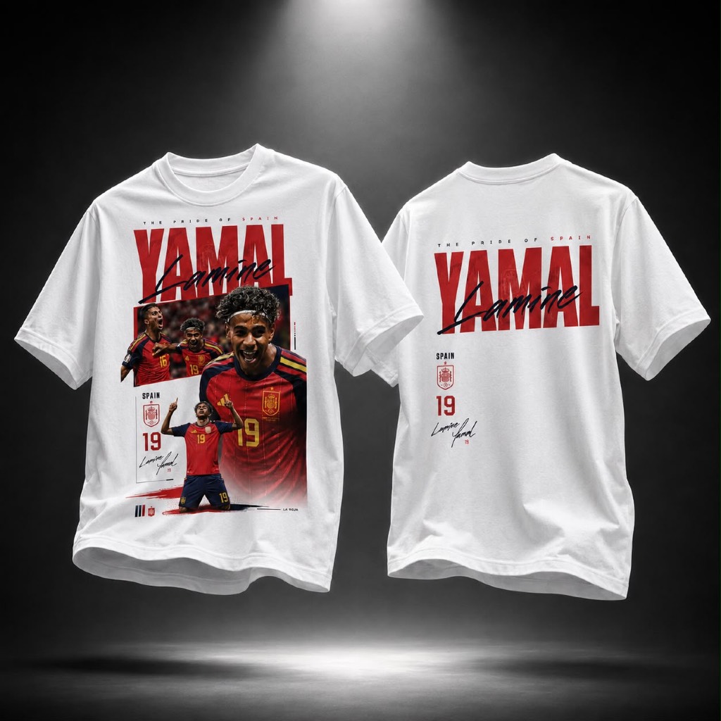 Camisa Futebol Yamal Ramine 19 Espanha Craque Excl