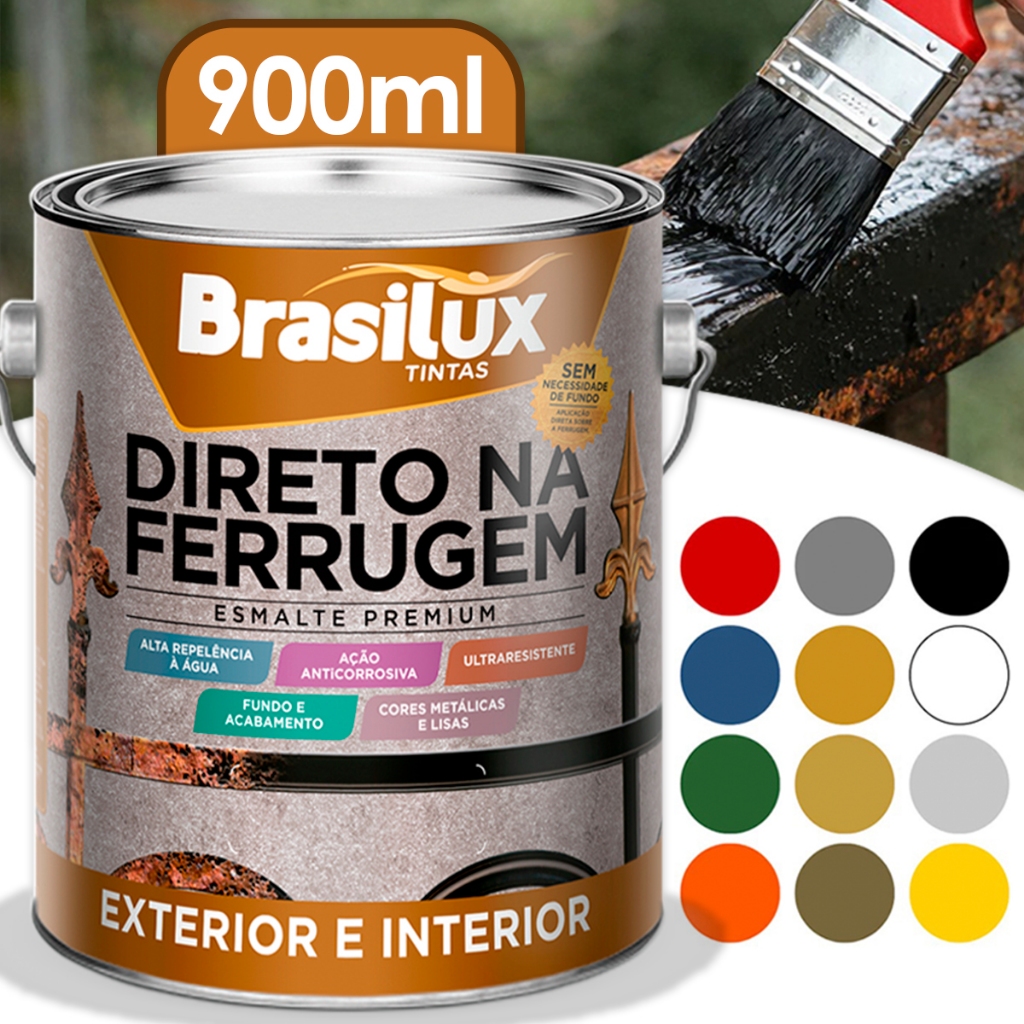 Tinta Direto na Ferrugem Esmalte Sintetico Para Po