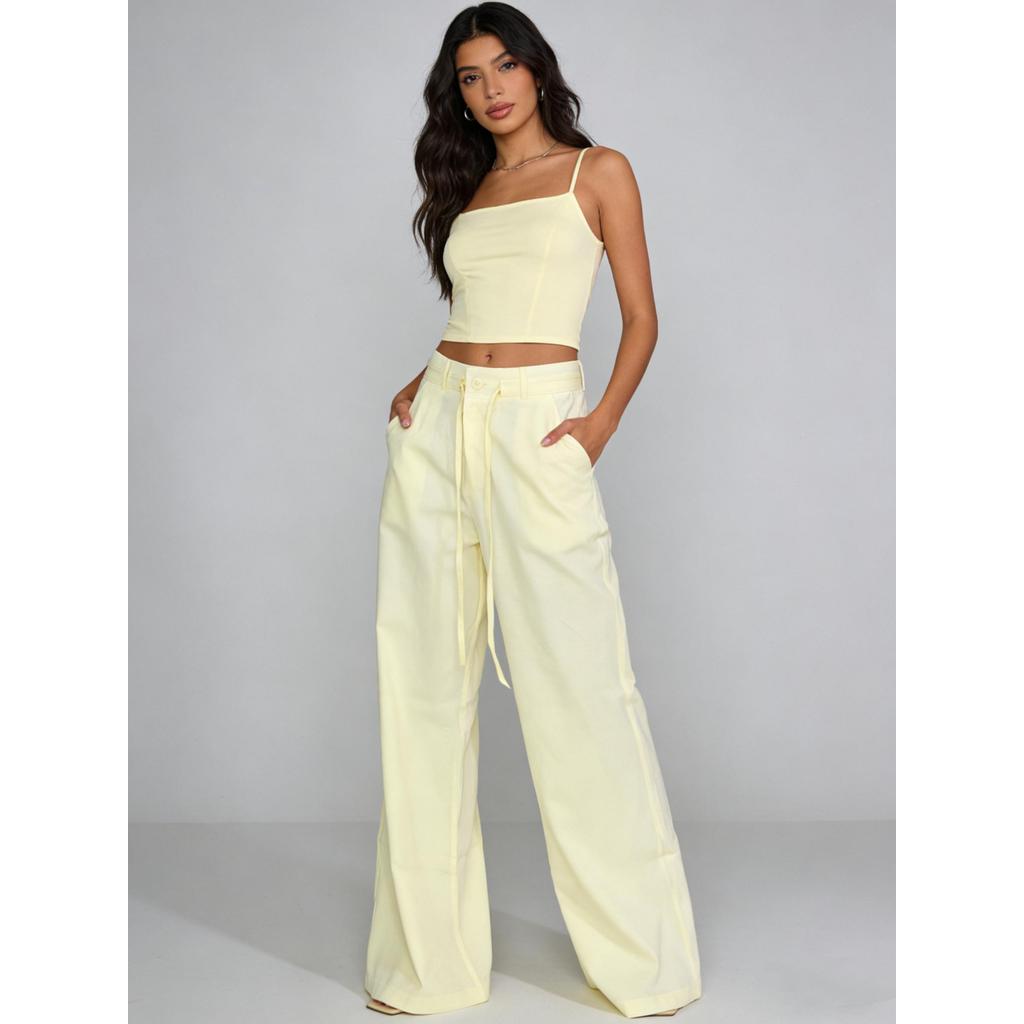 Calça Feminina Cintura Alta Casual Chic Fashion M