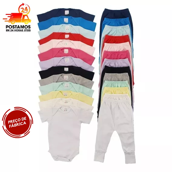 Kit bebe 4 peças –  Body bebe e Calça Mij�