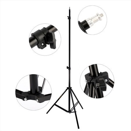 Tripé De Iluminação Yh 804 Altura Máxima 2,40m