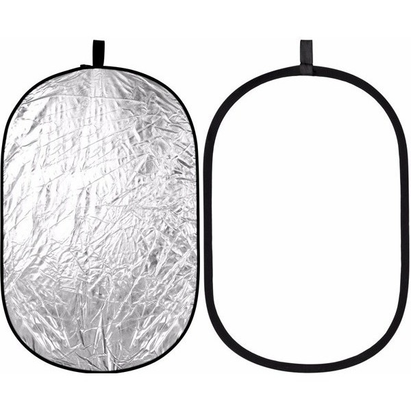 Rebatedor 2×1 Prata/branco oval 90x120cm