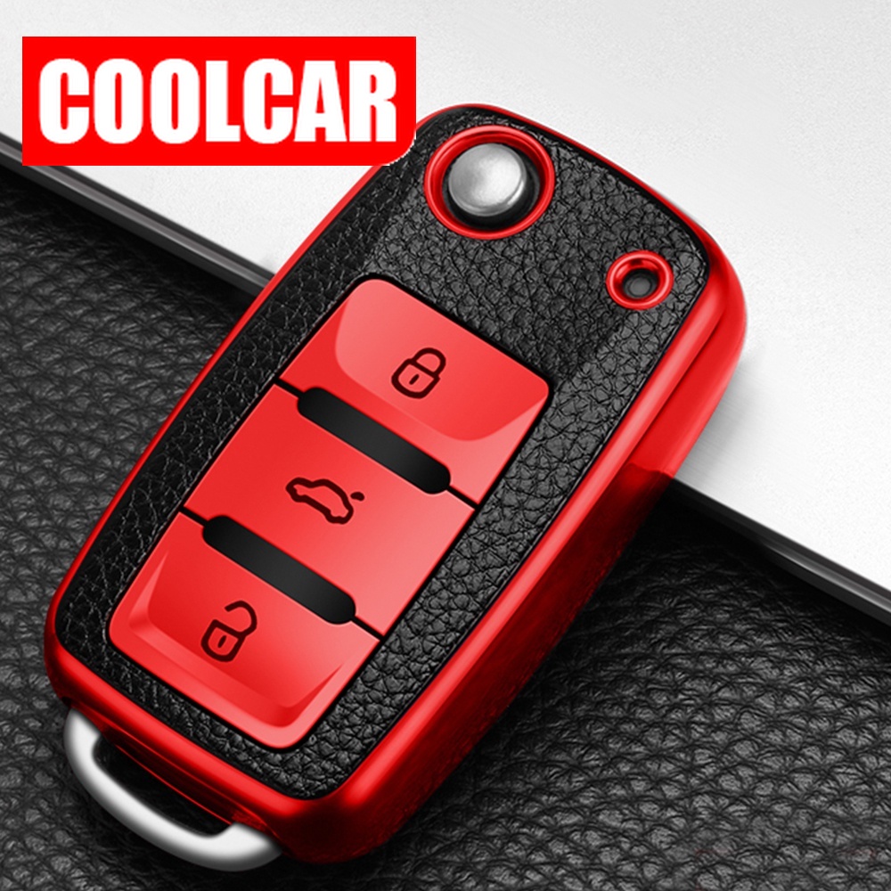 CoolCar TPU Couro Tampa Da Chave Do Carro Caso Par
