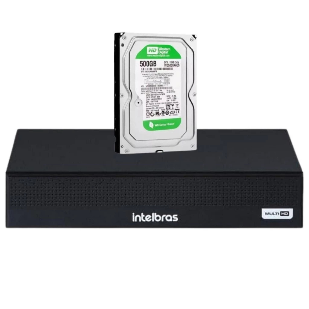 Dvr gravador INTELBRAS 4 canais Full hd + hd 500GB