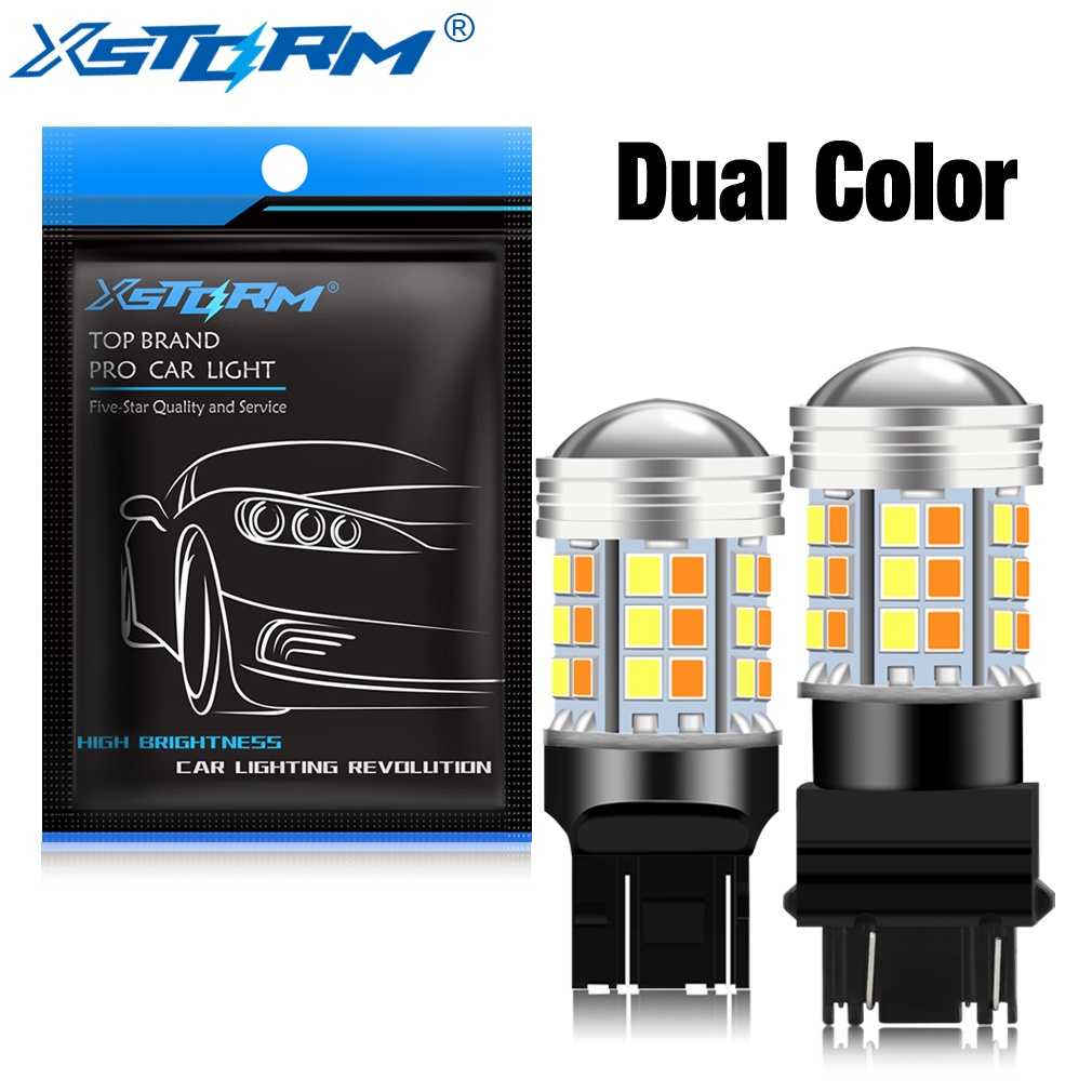 XSTORM 2pçs Lâmpada Dupla Cor T20 Led 7443 W21/5