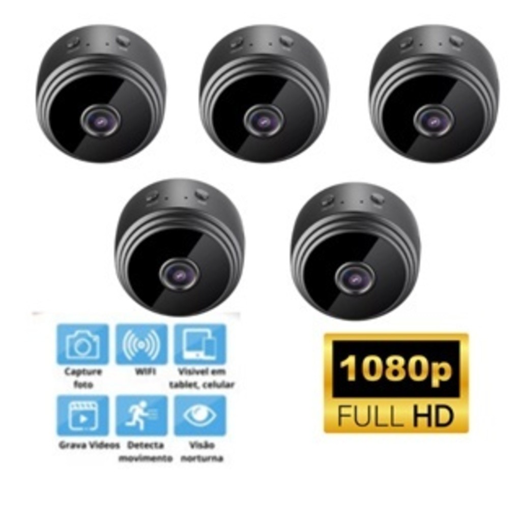 Kit 5 Novo A9 HD Mini com visão noturna Wifi Câm