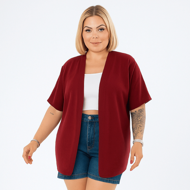 Kimono Feminino Plus Size Leve e Soltinho Crepe Du