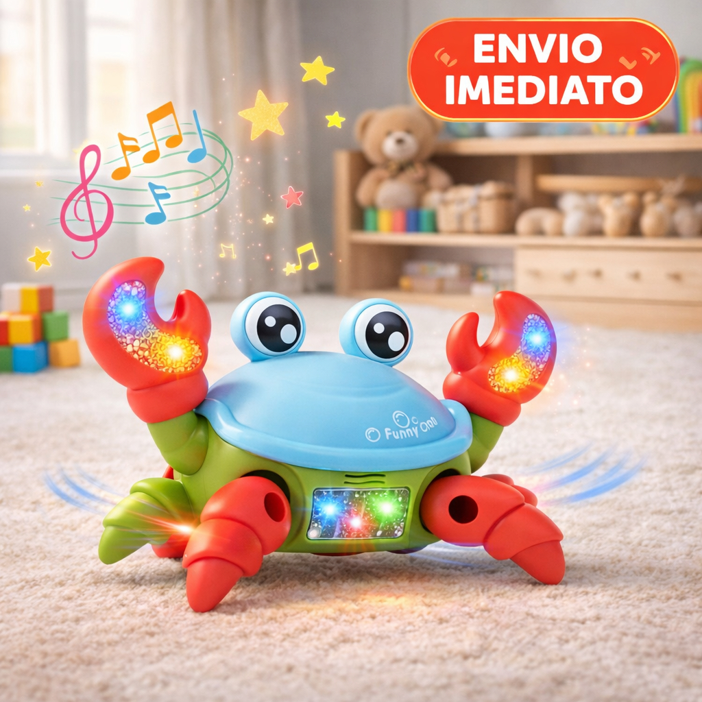 Brinquedo Caranguejo Fujão Musical Som Luz E Movi