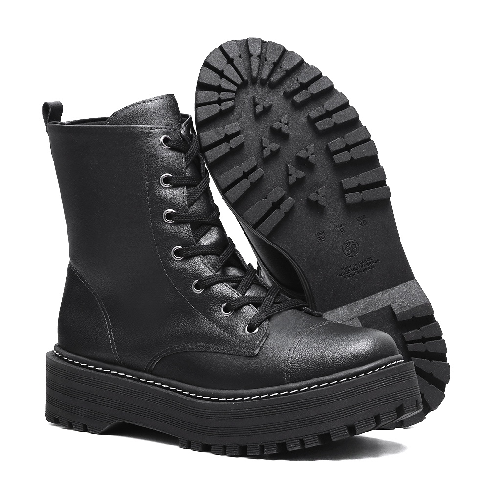 Coturno Feminino Falcucci  Bota Plataforma Tratora