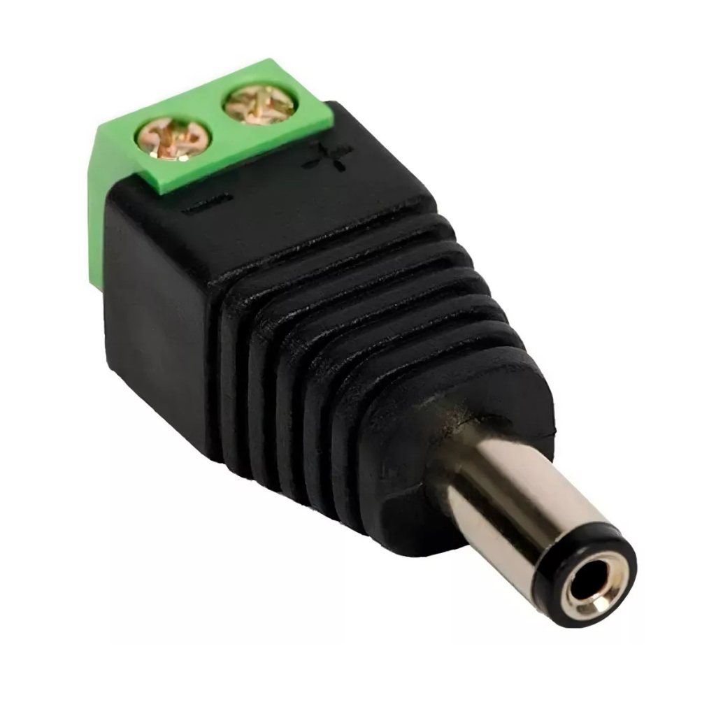 Kit C/5 Conector Plug P4 Macho Com Borne P/ Alimen