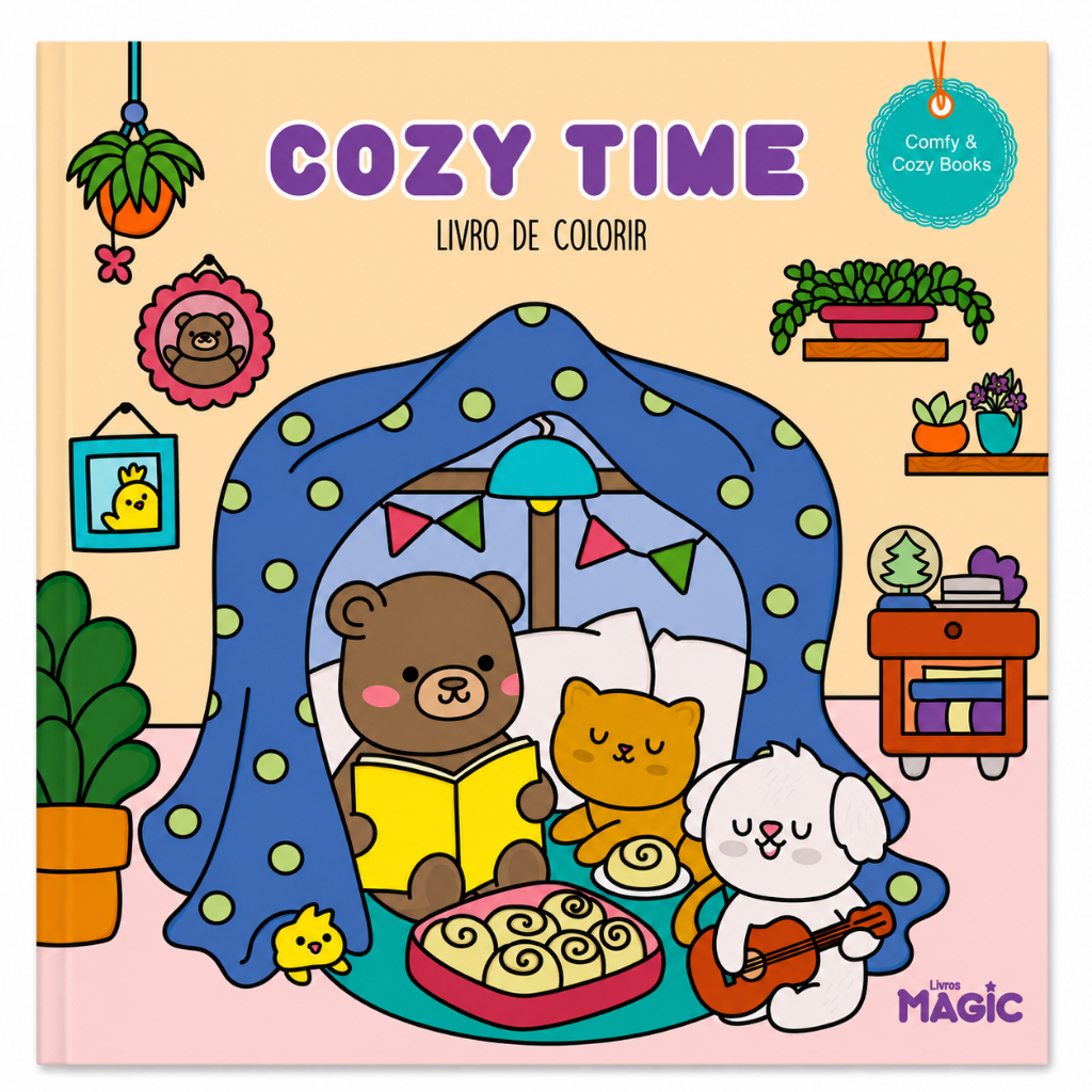 Livro de Colorir Cozy Time Ilustrações Exclusiva