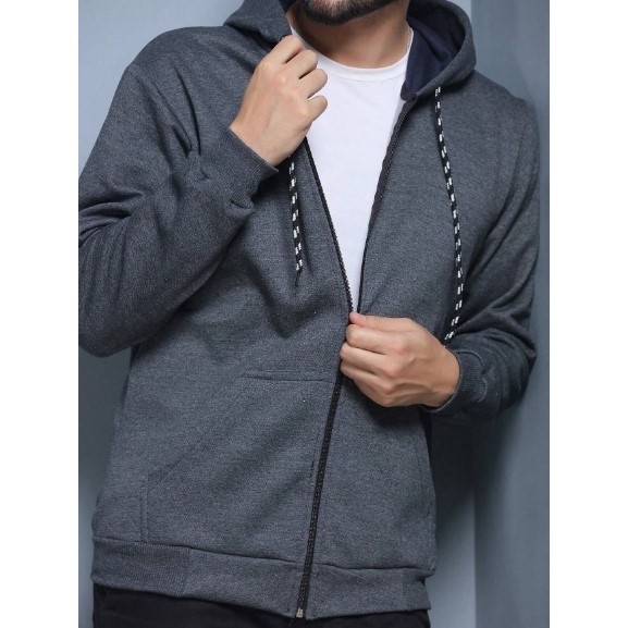moletom com ziper blusa de frio flanelado com capu