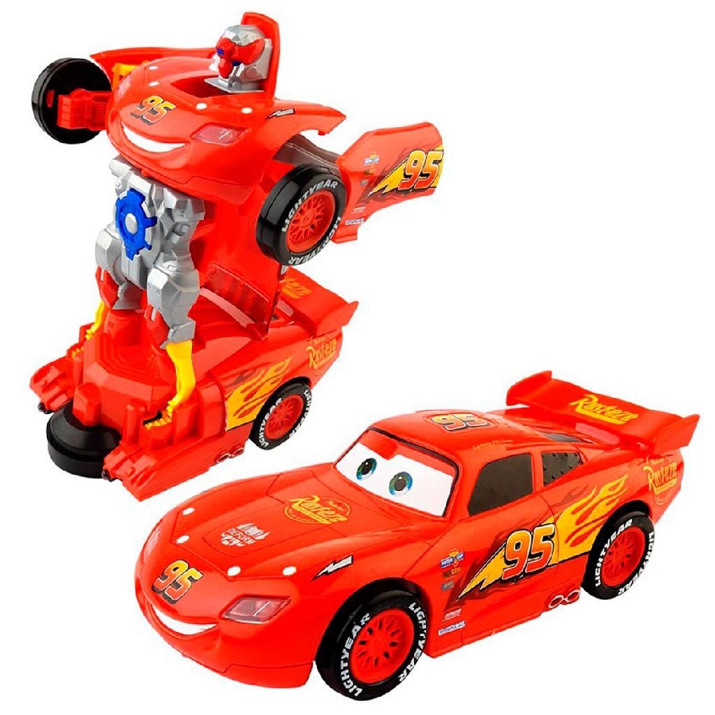 Carrinho Relâmpago Mcqueen Transforma Robô Brinq