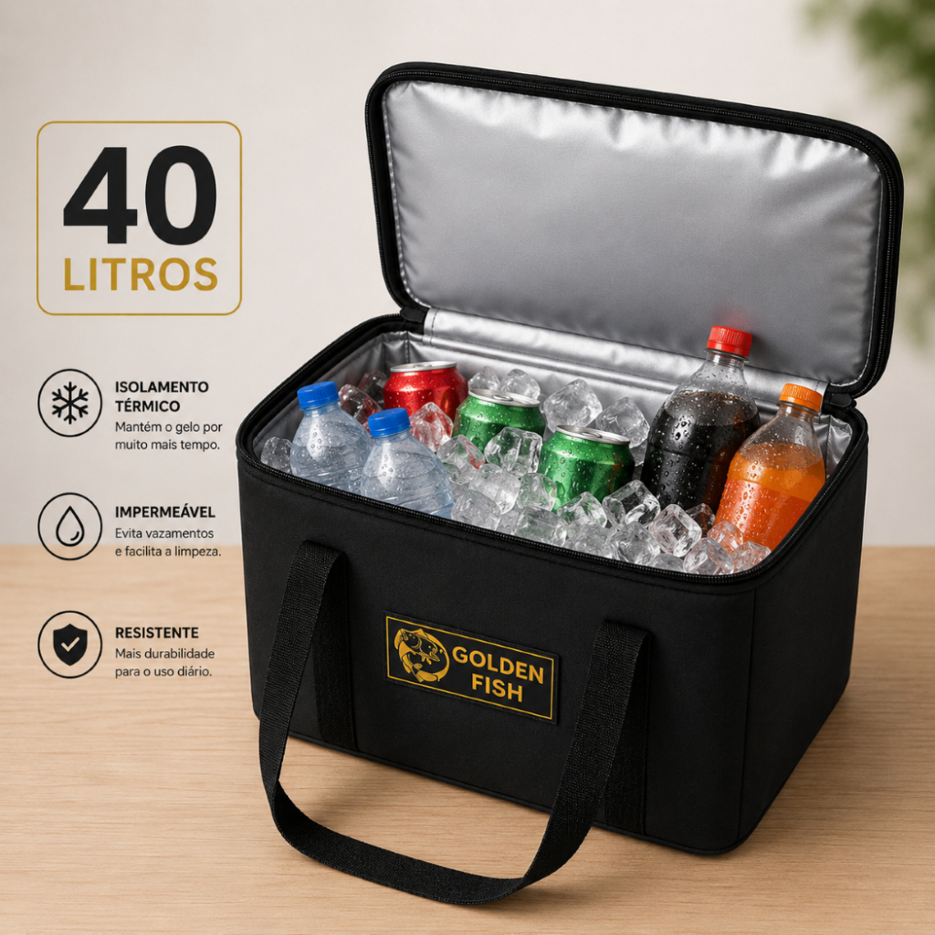 Bolsa Térmica 40L Reforçada Para Praia Churrasco