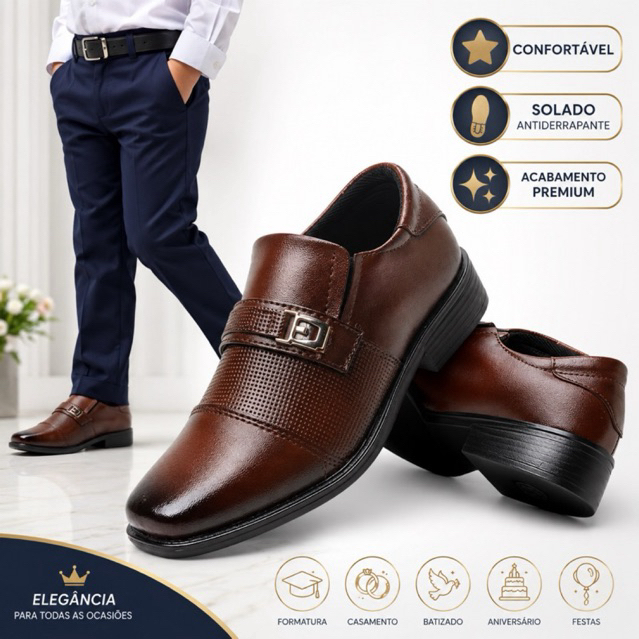 Sapato Social Infantil | Conforto e Estilo para Pe