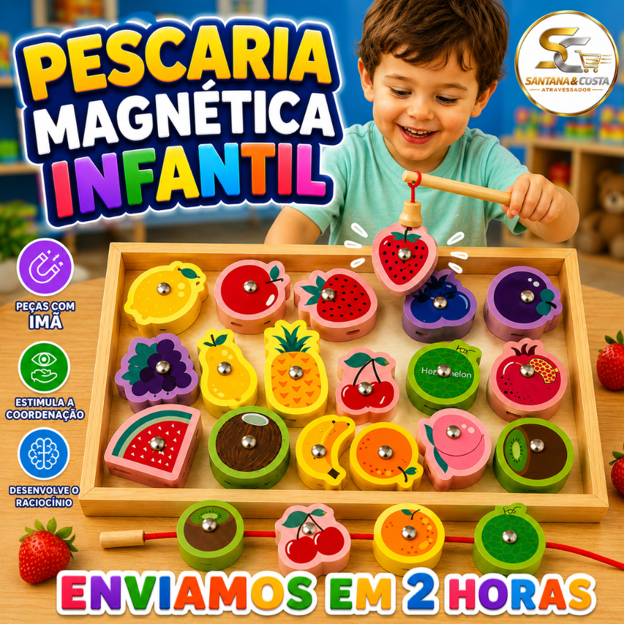 Pescaria Magnética Brinquedo Infantil Montessori 