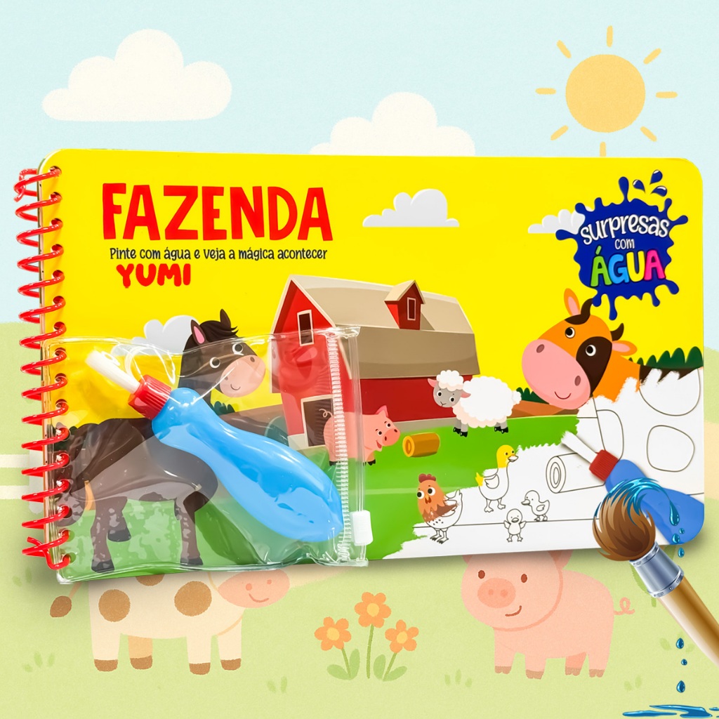 Agua book / Aquabook com Pincel Para Colorir Com A