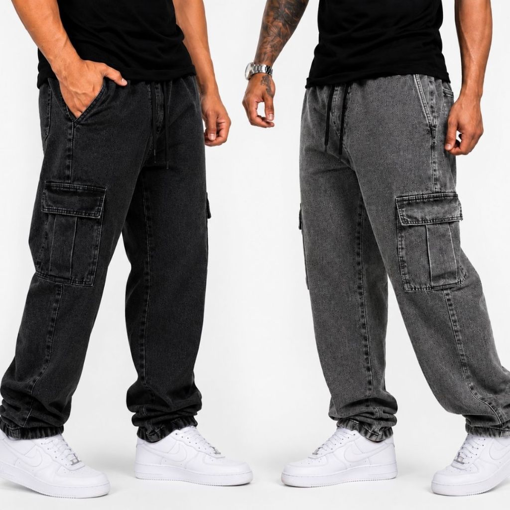 Calça Cargo Masculina com Elástico e Bolso Later