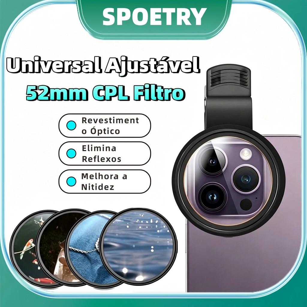 SPOETRY Universal Ajustável 52mm Clipe De Lente D