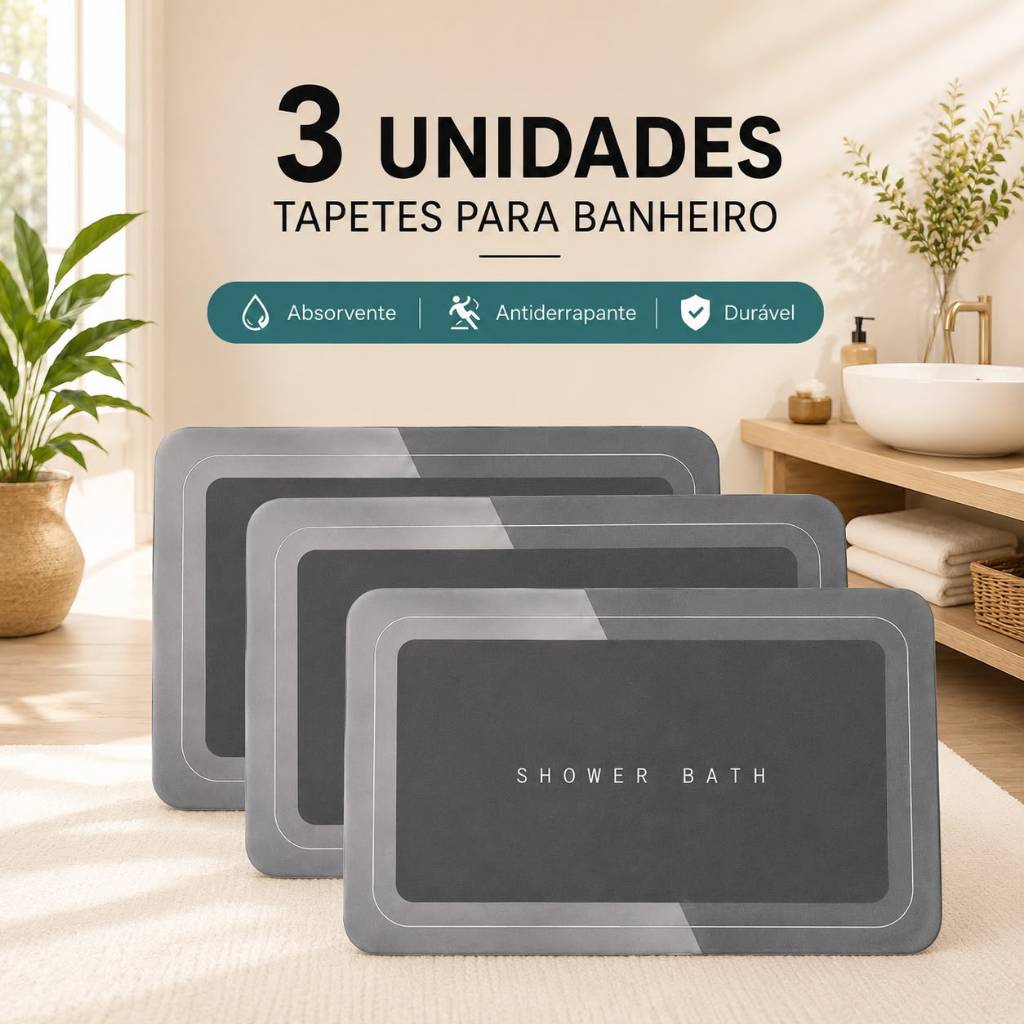 Tapetes para Banheiro Absorvente Antiderrapante Se