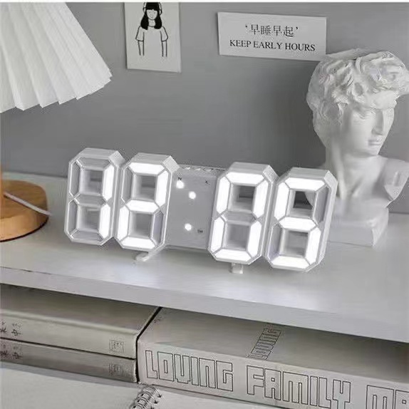3d Led Relógio Parede Digital Luz Noturna Decora�