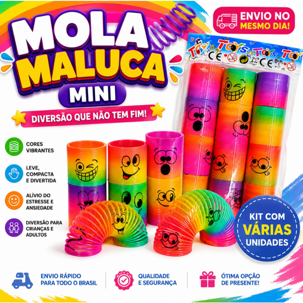 KIT6/12/24PCSMini brinquedo colorido de mola maluc