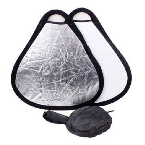 Rebatedor Portátil 2 Em 1 Triangular 80cm Prata/b