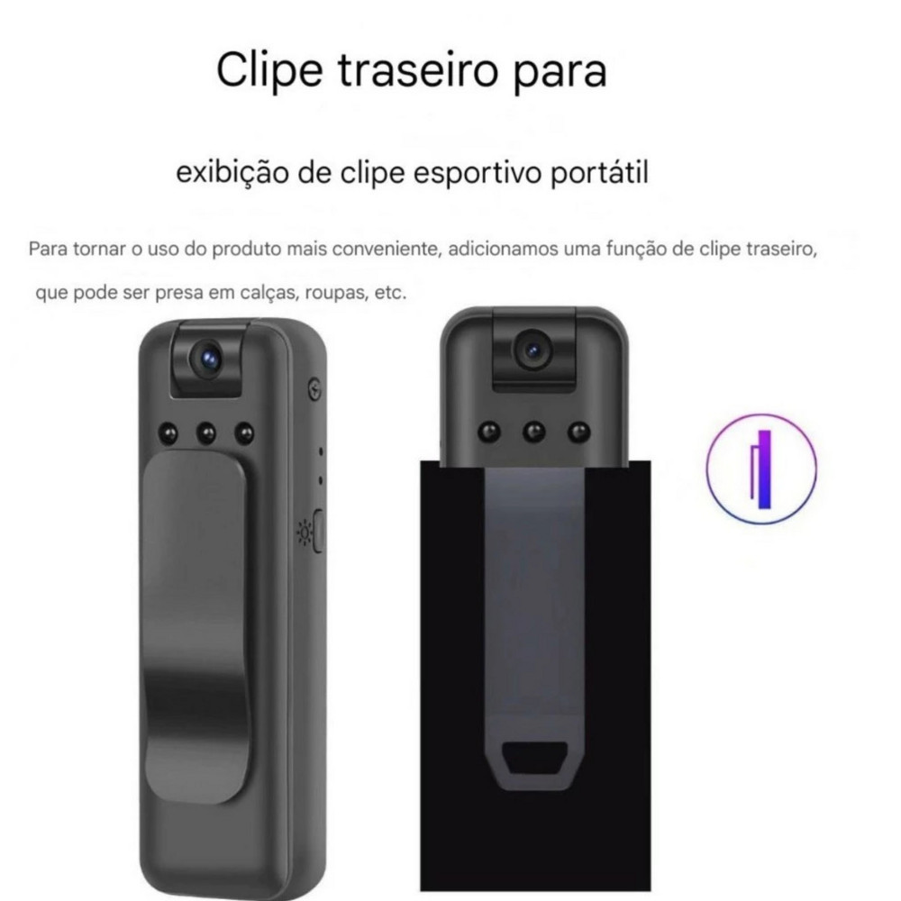 Mini câmera Portátil HD 1080P Do Projeto Grampo 