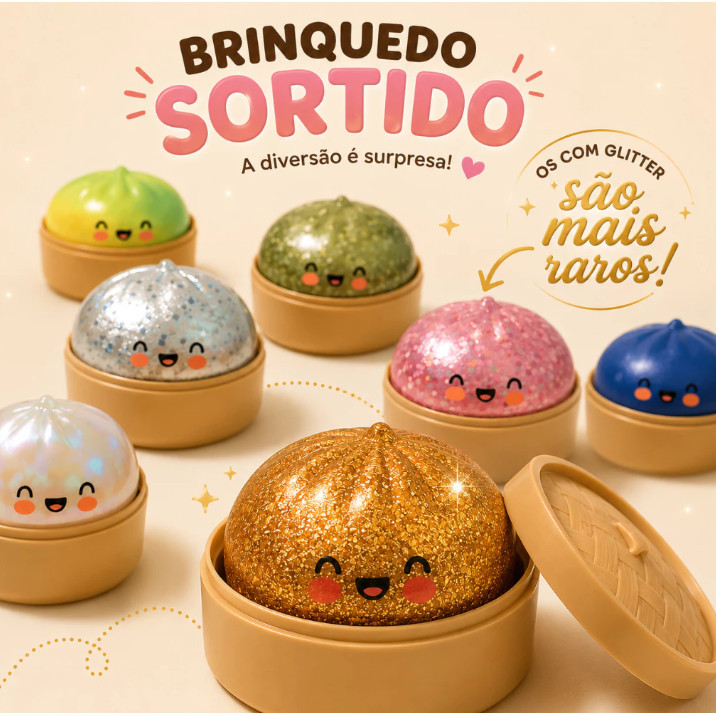 Brinquedo Surpresa Squishy Antiestresse Bolinho Co