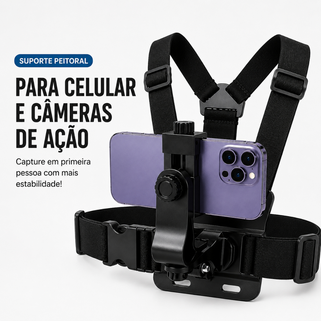 Suporte Peitoral para Celular Compatível com Câm