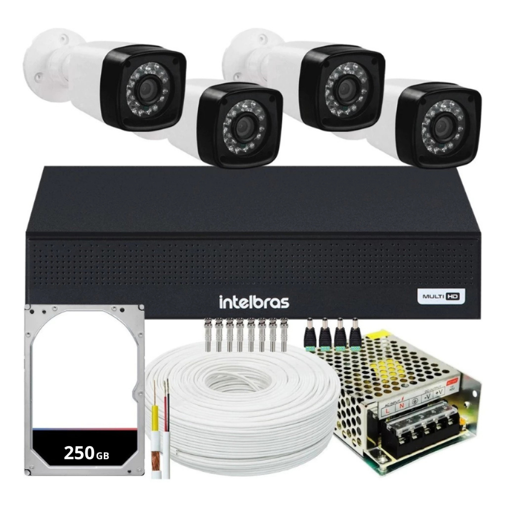 Kit 4 Câmeras Segurança Infravermelho Externas D