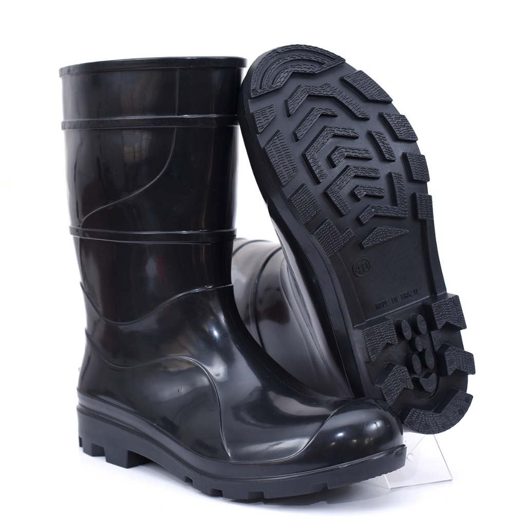 Bota Galocha unisex preta anti chuva em pvc