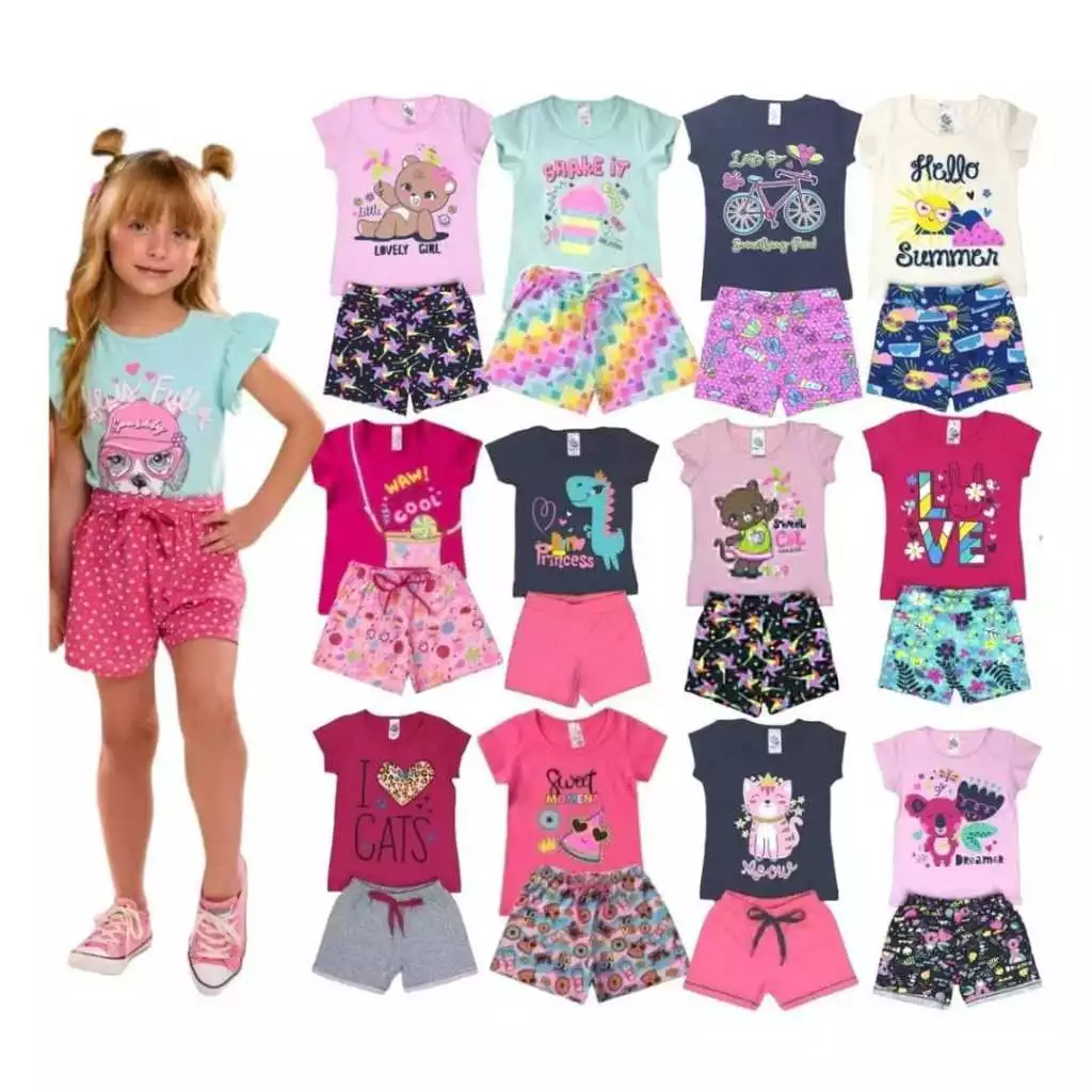 Kit de 2, 4 ou 10 Peças Roupa Infantil Menina Con