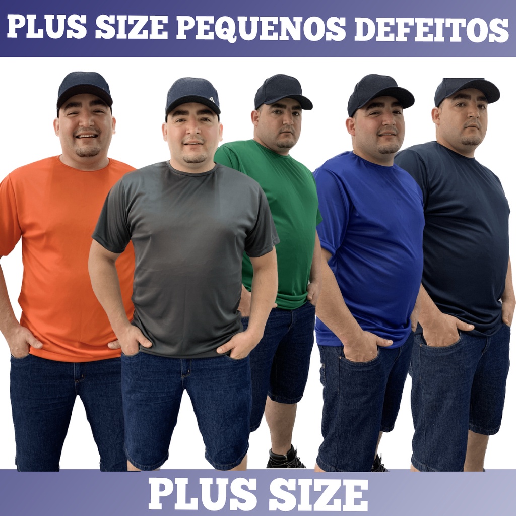 Camiseta Plus Size Dry Fit Com Pequenos Defeitos &