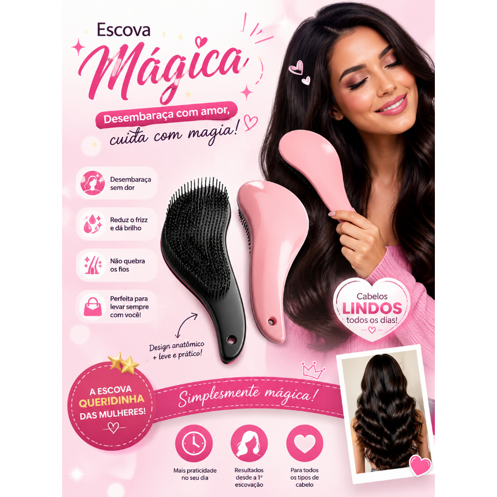 Escova Mágica Desembaraçadora Envio SortidoNJP0