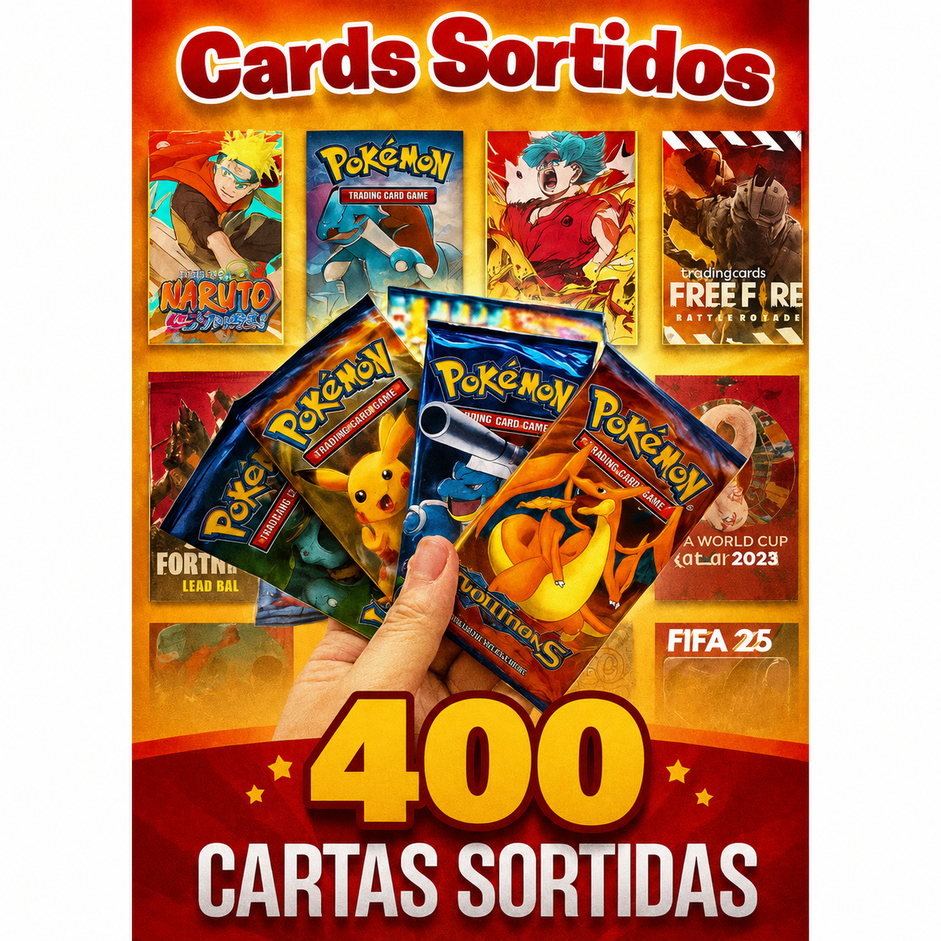 Kit 400 Pacotinhos de Cards Sortidos Misturados Na