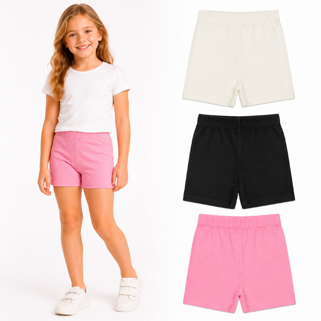 Short Boxer Infantil Curto Cotton Menina 96%Algod�