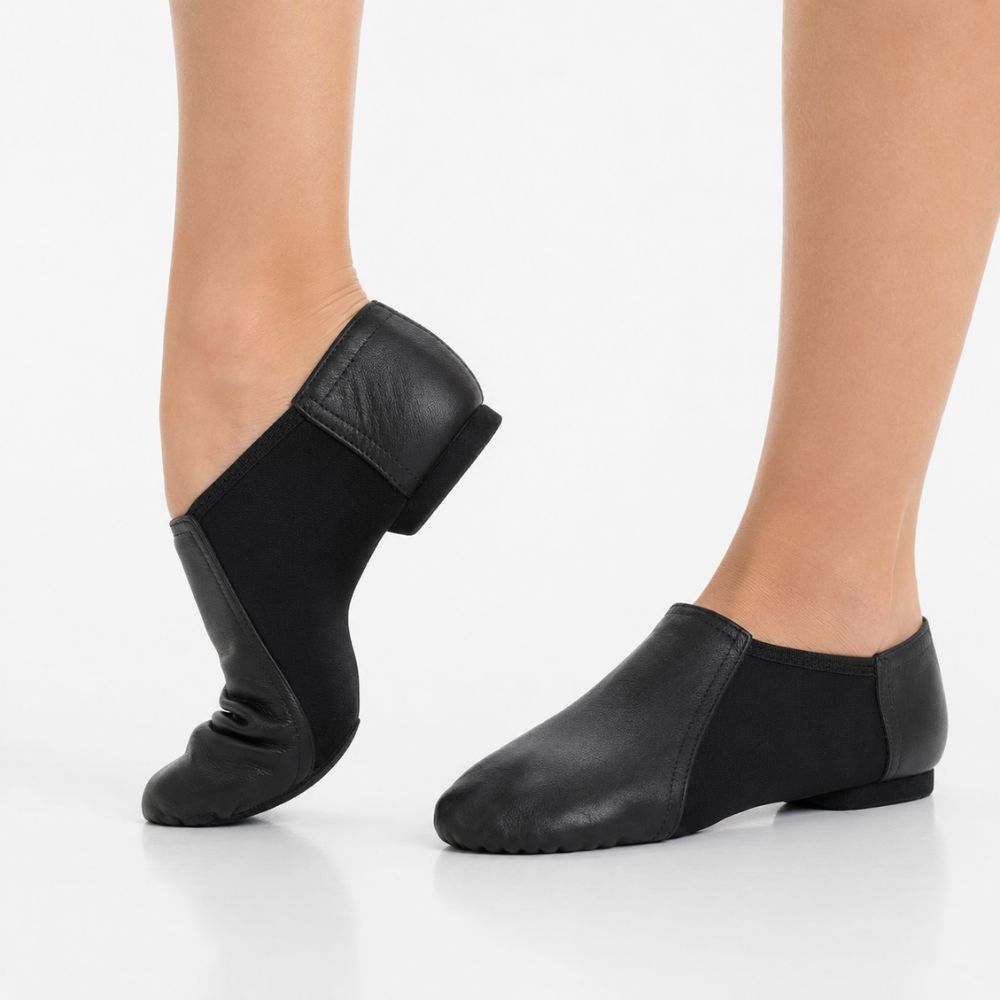 Botinha Jazz  Em Couro e Neoprene, Solado Dividido
