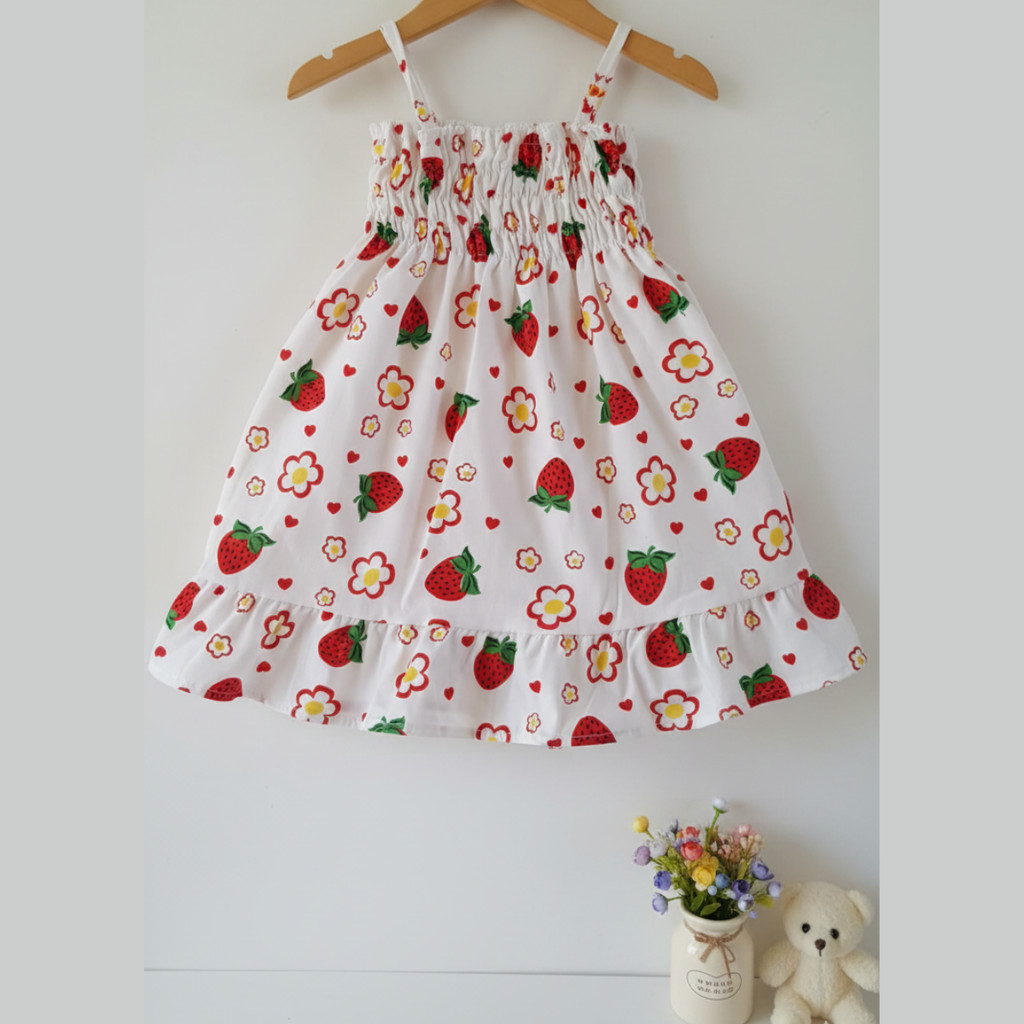 Vestido Infantil com Elastico Estampados Sarja 9 m