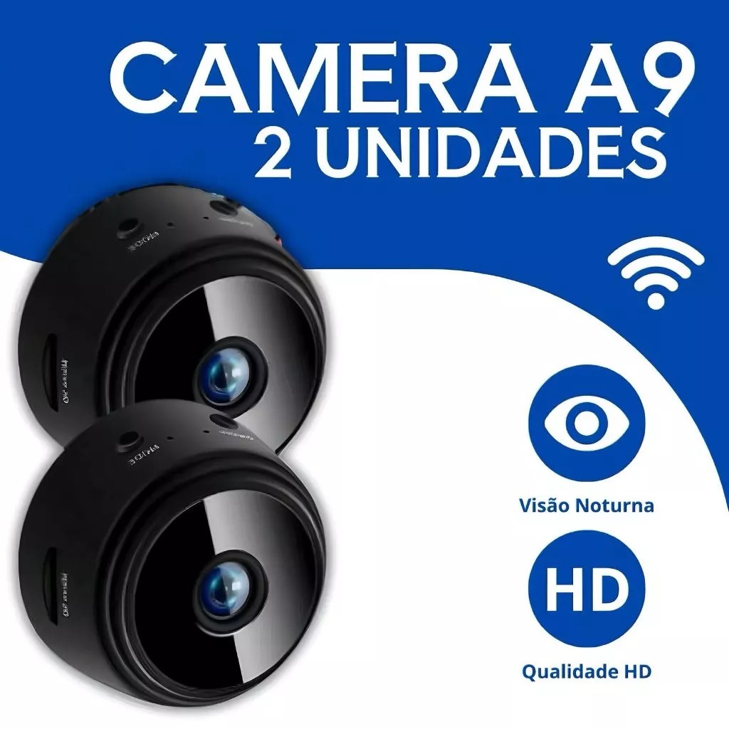 Kit 02 Cameras A9 HD Visão Noturna Wifi Câmera 1