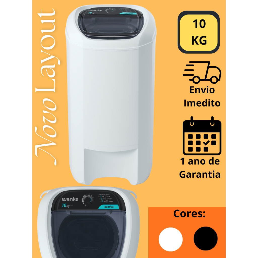 Centrífuga de Roupas Comfort 10kg Wanke
