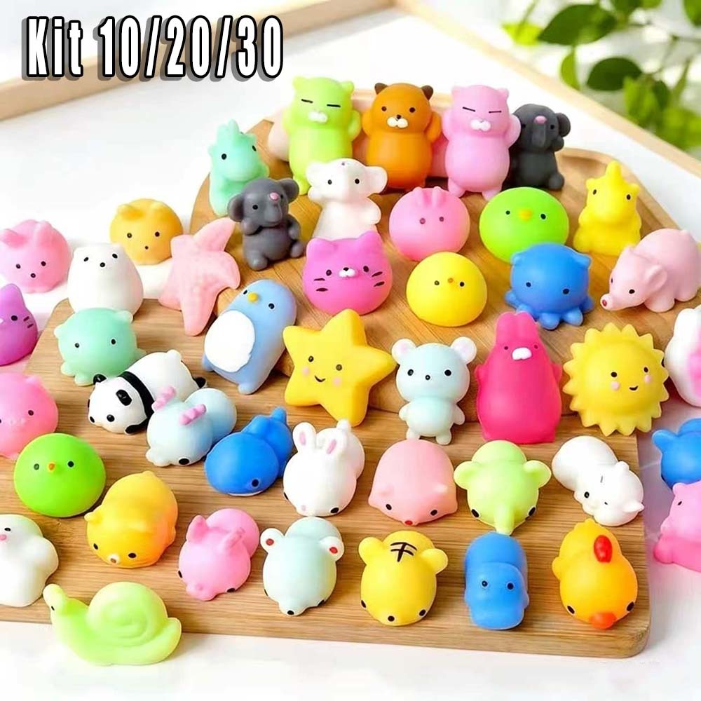 Kit 10/20/30 Peças Squishy Mochi Bichinhos de Ape