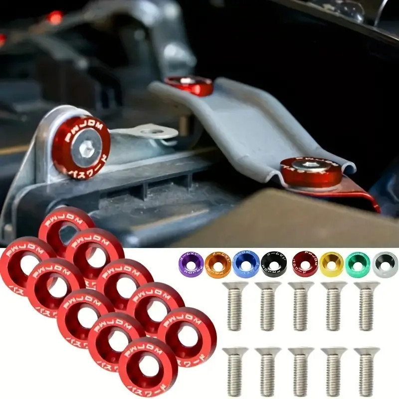 10 Pçs Parafusos E Arruelas Anodizadas JDM Modifi