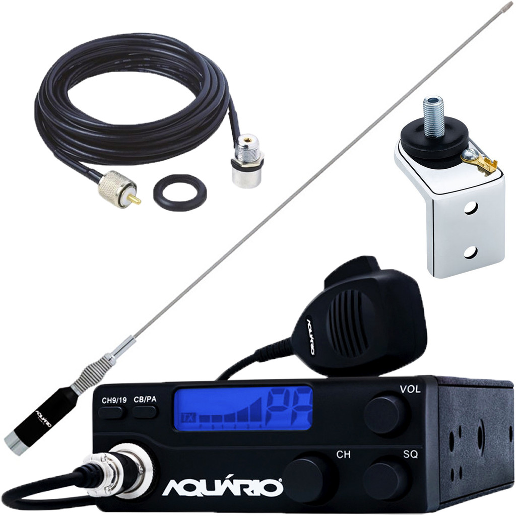 Rádio Px 40 Canais Antena Bobinada 1,23m Cabo 5,5
