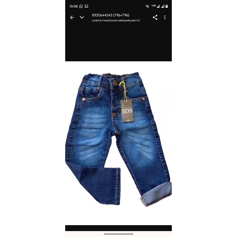 Molde de calça jeans infantil, impresso 2 ao 16 u