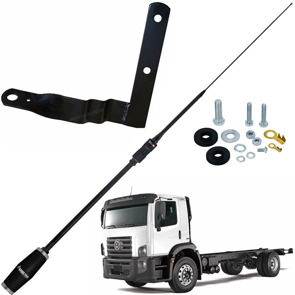 Antena Px Bobinada Black Argentina 1,63m Parafusos