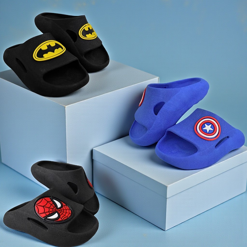 Chinelo Nuvem Slide Infantil Menino Super-Herói L