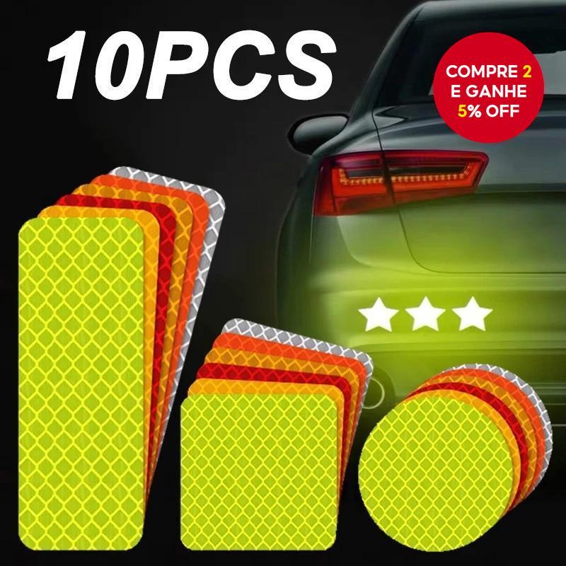 10 Pcs 3 * 8 Cm Refletor De Carro Faixa De Seguran