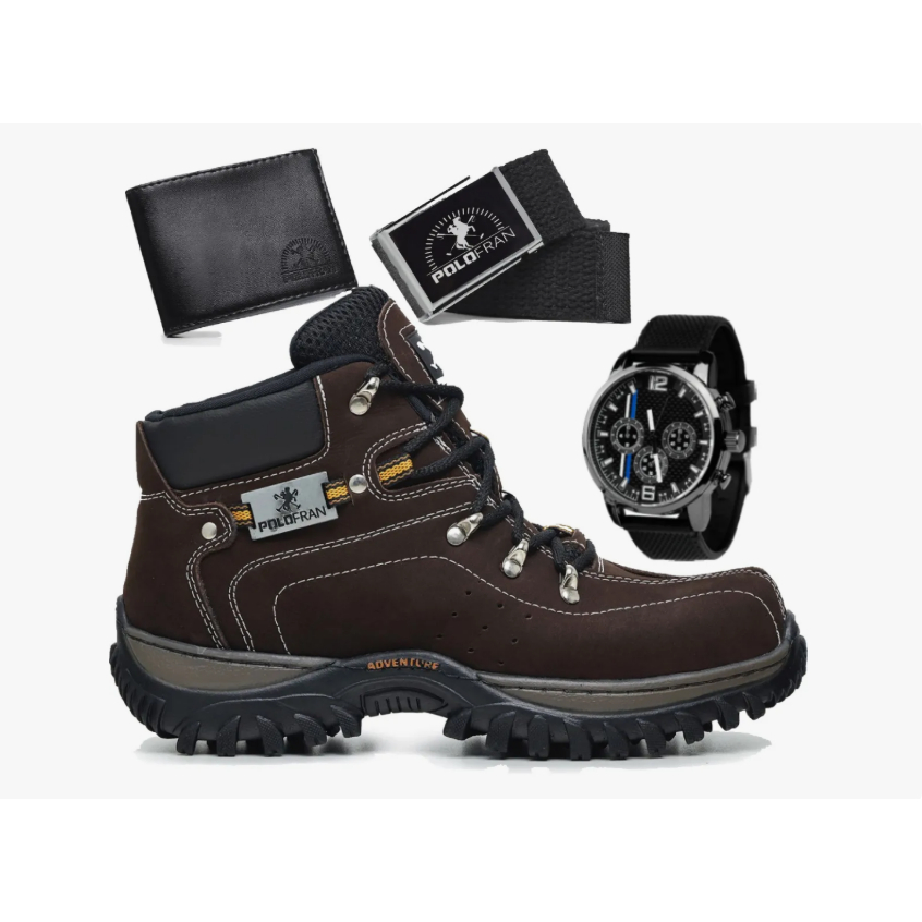Kit Bota Masculina Adventure Coturno Botina + Aces